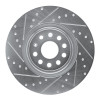 R1 2012-2025 Audi S3 (USA/Canada) Front Left Drilled & Slotted Silver Brake Rotor