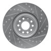 R1 2012-2025 Audi S3 (USA/Canada) Front Left Drilled & Slotted Silver Brake Rotor