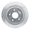 R1 2021-2025 Acura TLX Rear Right Drilled & Slotted Silver Brake Rotor