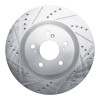 R1 2021-2025 Acura TLX Front Left Drilled & Slotted Silver Brake Rotor