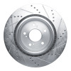 R1 2021-2025 Acura TLX Front Left Drilled & Slotted Silver Brake Rotor