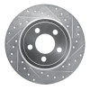 R1 2005-2023 Chrysler 300 Rear Right Drilled & Slotted Silver Brake Rotor