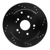 R1 2005-2018 Acura RDX Rear Right Drilled & Slotted Black Brake Rotor