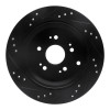 R1 2005-2018 Acura RDX Rear Right Drilled & Slotted Black Brake Rotor