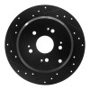 R1 2005-2018 Acura RDX Rear Left Drilled & Slotted Black Brake Rotor