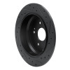 R1 2005-2018 Acura RDX Rear Left Drilled & Slotted Black Brake Rotor