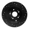 R1 2005-2018 Acura RDX Rear Left Drilled & Slotted Black Brake Rotor