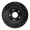R1 2005-2022 Acura TSX Rear Left Drilled & Slotted Black Brake Rotor
