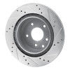 R1 2005-2025 Infiniti EX35 Rear Left Drilled & Slotted Silver Brake Rotor