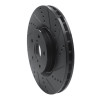 R1 2005-2020 Subaru Impreza Front Right Drilled & Slotted Black Brake Rotor
