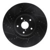 R1 2005-2020 Subaru Impreza Front Right Drilled & Slotted Black Brake Rotor