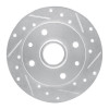R1 1981-1985 Mazda RX-7 Rear Right Drilled & Slotted Silver Brake Rotor