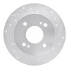 R1 1979-1981 Nissan Maxima Rear Right Drilled & Slotted Silver Brake Rotor