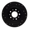 R1 2016-2025 Buick LaCrosse Rear Right Drilled & Slotted Black Brake Rotor
