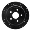 R1 2007-2018 Jeep Wrangler Rear Right Drilled & Slotted Black Brake Rotor