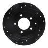R1 07-17 Chrysler 200 Rear Right Drilled & Slotted Black Brake Rotor