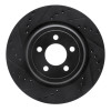 R1 06-23 Dodge Charger Rear Left Drilled & Slotted Black Brake Rotor