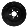 R1 05-23 Chrysler 300 Front Right Drilled & Slotted Black Brake Rotor