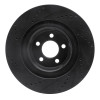 R1 05-23 Chrysler 300 Front Left Drilled & Slotted Black Brake Rotor
