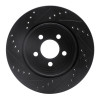 R1 05-23 Chrysler 300 Rear Right Drilled & Slotted Black Brake Rotor ECB-39018R