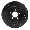 R1 05-23 Chrysler 300 Rear Right Drilled & Slotted Black Brake Rotor ECB-39016R
