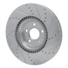 R1 2012-2018 Audi A6 Quattro Front Left Drilled & Slotted Silver Brake Rotor