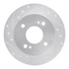 R1 1979-1981 Nissan Maxima Rear Left Drilled & Slotted Silver Brake Rotor