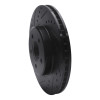 R1 05-23 Chrysler 300 Front Left Drilled & Slotted Black Brake Rotor ECB-39015L