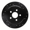 R1 03-10 Chrysler PT Cruiser Rear Right Drilled & Slotted Black Brake Rotor