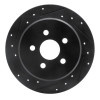 R1 03-10 Chrysler PT Cruiser Rear Left Drilled & Slotted Black Brake Rotor