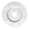 R1 2021-2025 Acura TLX Front Left Drilled & Slotted Silver Brake Rotor EDZ-58039L