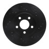 R1 01-10 Chrysler PT Cruiser Front Right Drilled & Slotted Black Brake Rotor