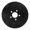 R1 01-10 Chrysler PT Cruiser Front Right Drilled & Slotted Black Brake Rotor