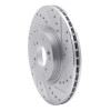 R1 2002-2015 Acura RSX Front Right Drilled & Slotted Silver Brake Rotor
