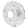 R1 1975-1980 Ford Granada Right Rear Drilled & Slotted Silver Brake Rotor