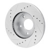 R1 1975-1980 Ford Granada Right Rear Drilled & Slotted Silver Brake Rotor