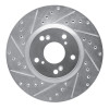 R1 2002-2015 Acura CSX Front Left Drilled & Slotted Silver Brake Rotor