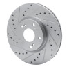 R1 2002-2015 Acura CSX Front Left Drilled & Slotted Silver Brake Rotor
