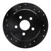 R1 95-07 Chrysler Sebring Rear Left Drilled & Slotted Black Brake Rotor