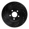 R1 95-06 Chrysler CIRRUS Front Right Drilled & Slotted Black Brake Rotor