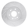 R1 2019-2026 Cadillac Vistiq Front Left Drilled & Slotted Silver Brake Rotor