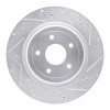R1 2006-2013 Chevrolet Corvette Rear Right Drilled & Slotted Silver Brake Rotor