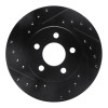 R1 95-00 Chrysler CIRRUS Front Left Drilled & Slotted Black Brake Rotor