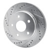 R1 2002-2024 Chrysler Aspen Front Left Drilled & Slotted Silver Brake Rotor