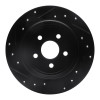 R1 88-95 Chrysler New Yorker Rear Right Drilled & Slotted Black Brake Rotor