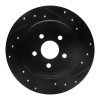 R1 88-95 Chrysler New Yorker Rear Left Drilled & Slotted Black Brake Rotor