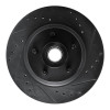 R1 69-73 Chrysler 300 Front Right Drilled & Slotted Black Brake Rotor