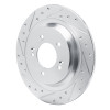 R1 2021-2025 Hyundai Kona EV Rear Left Drilled & Slotted Silver Brake Rotor