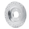 R1 2021-2025 Hyundai Kona EV Rear Left Drilled & Slotted Silver Brake Rotor