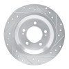 R1 2021-2025 Hyundai Kona EV Rear Left Drilled & Slotted Silver Brake Rotor